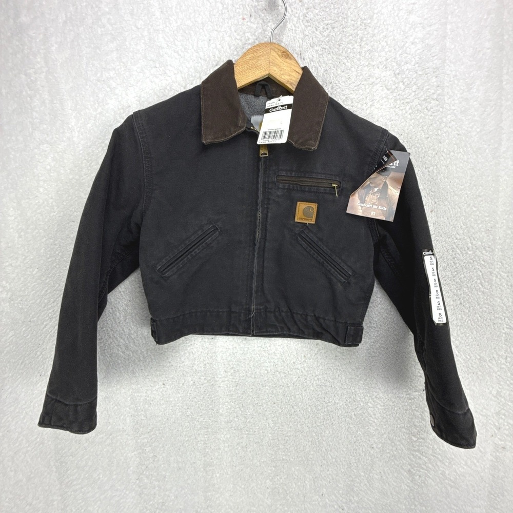Carhartt Detroit‎ Jacket Fleece Lined Youth Small (6/7) YYJ97 BLK Black NWT NOS